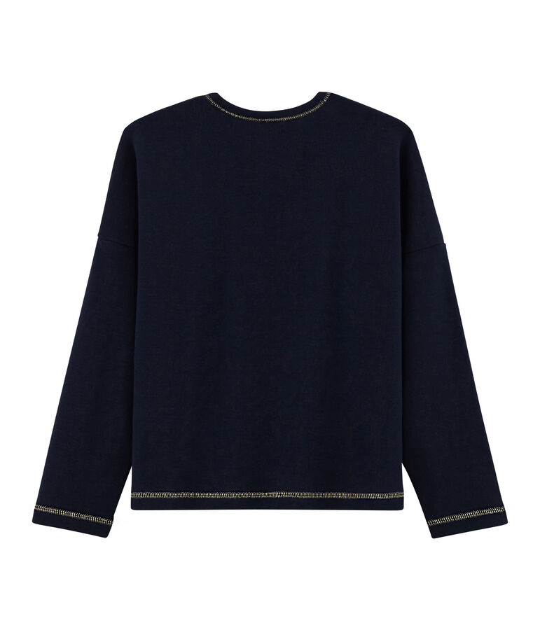 T-shirt serigrafata bambina blu