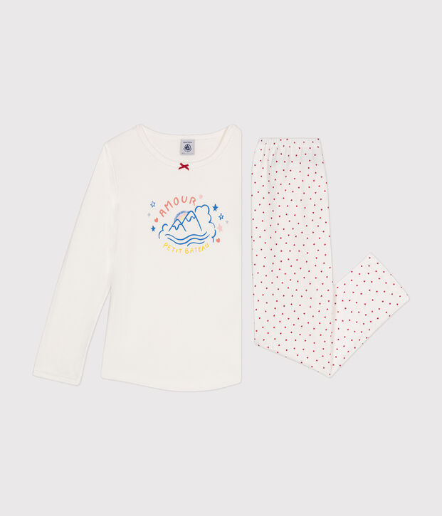 Pigiama bambino in cotone bianco/multicolore