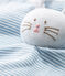 Doudou coniglietto bebè in cotone blu ACIER/bianco MARSHMALLOW