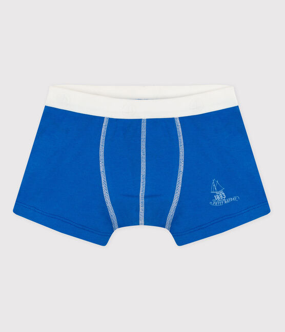 Boxer bambino in cotone blu RUISSEAU