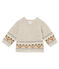 Cardigan tricot jacquard per bebé maschio beige CREAMY CHINE
