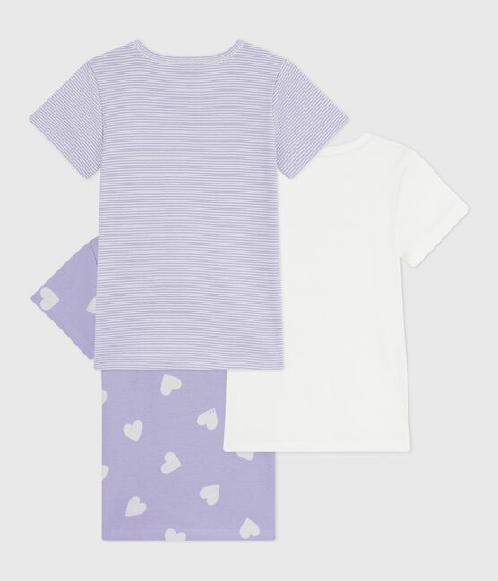 Set di T-ahirt a maniche corte in cotone con cuori stampati bambina variante 1
