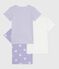 Set di T-ahirt a maniche corte in cotone con cuori stampati bambina variante 1