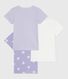 Set di T-ahirt a maniche corte in cotone con cuori stampati bambina