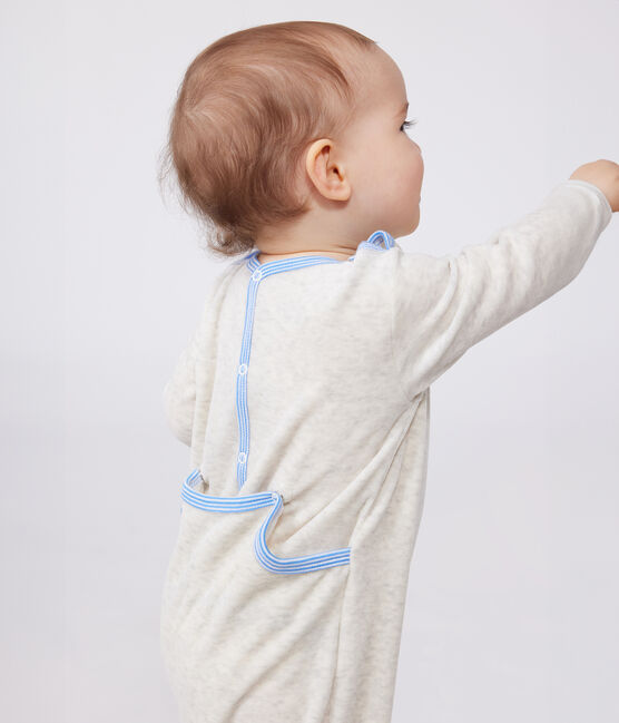 Pigiama in ciniglia con apertura sulla schiena neonato beige MONTELIMAR CHINE