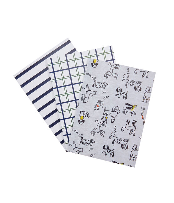 Confezione da tre carnet grigio POUSSIERE/bianco MULTICO