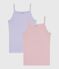 Set di canottiere bambina con spalline in cotone traforato variante 1