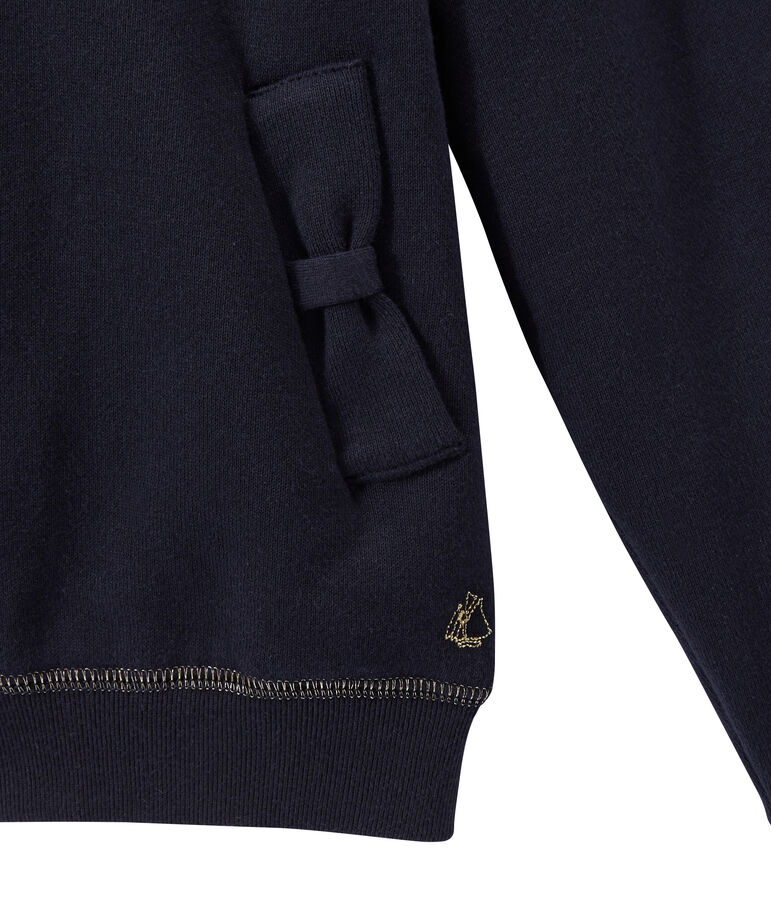 Felpa con zip e cappuccio per bambina blu