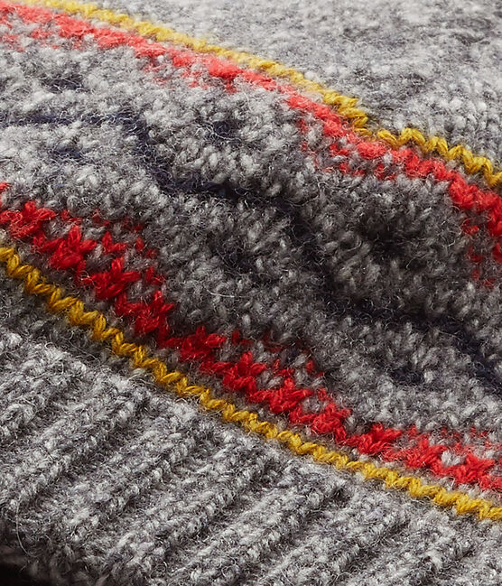 Cappello per bambino in misto lana grigio SUBWAY/bianco MULTICO