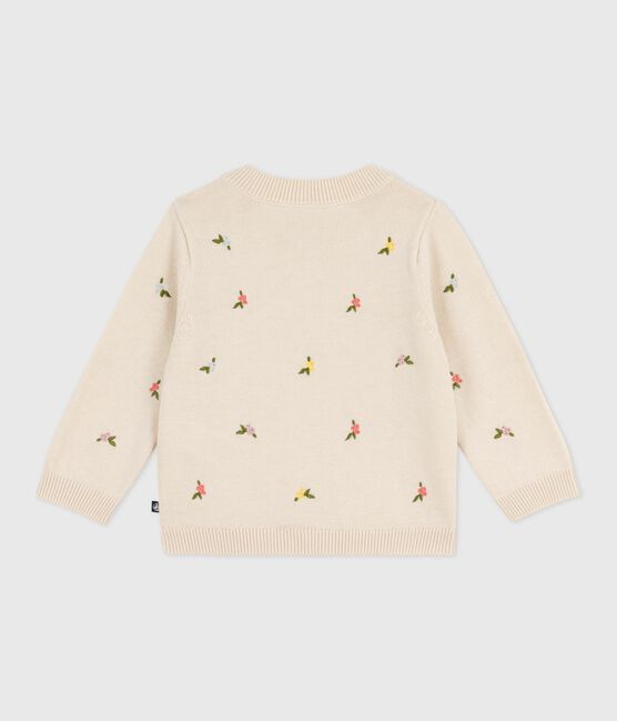 Maglione in misto lana e cotone con fiori ricamati neonata bianco AVALANCHE/ MULTICO