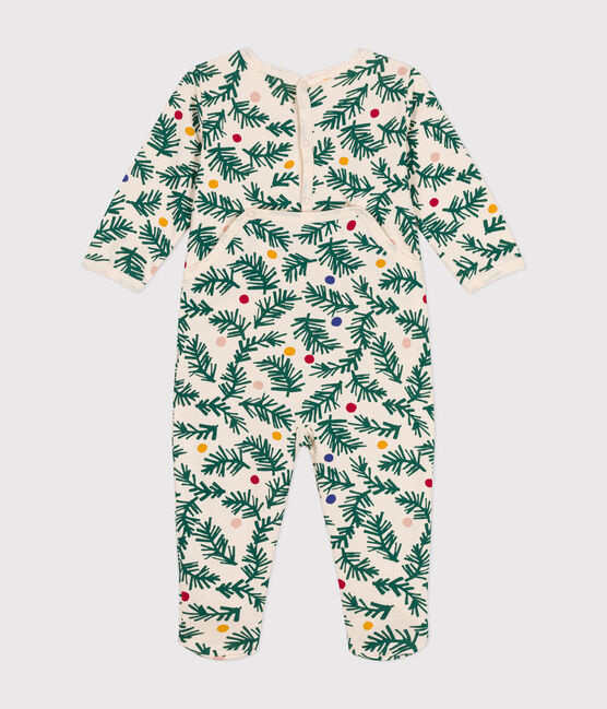 Pigiama in tessuto felpato spazzolato con albero di Natale stampato neonato bianco AVALANCHE/ MULTICO