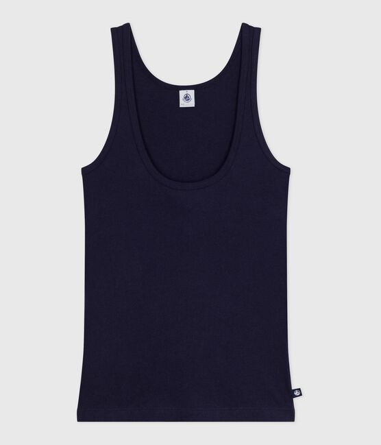 Canotta in misto lana e cotone leggero donna blu SMOKING