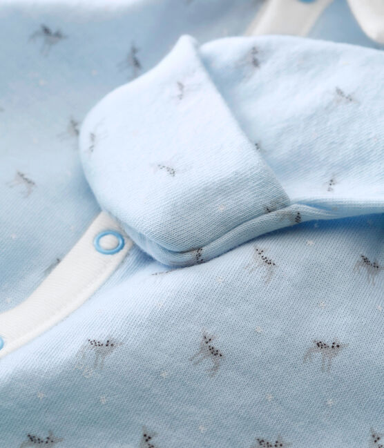 Combisac stampato per bebé maschio in tubique blu FRAICHEUR/bianco MULTICO