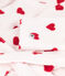 Accappatoio bimbo/bimba in spugna con motivo cuore bianco MARSHMALLOW/rosso TERKUIT