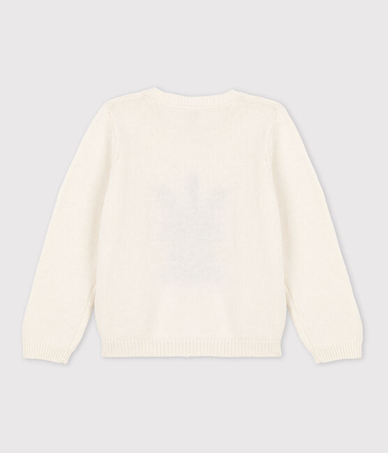 Pullover in lana e cotone bambino bianco MARSHMALLOW/bianco MULTICO