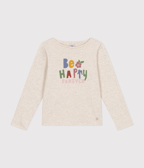 T-shirt a maniche lunghe a costine bambina beige MONTELIMAR CHINE
