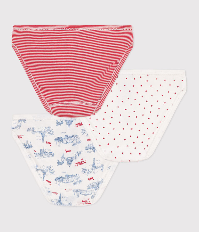 Confezione da 3 slip in cotone con stampa Parigi bambino multicolore