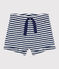 Shorts bambino in jersey fiammato a righe blu MEDIEVAL/bianco MARSHMALLOW