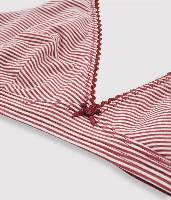 Reggiseno a triangolo donna rosso CARMIN/bianco MARSHMALLOW