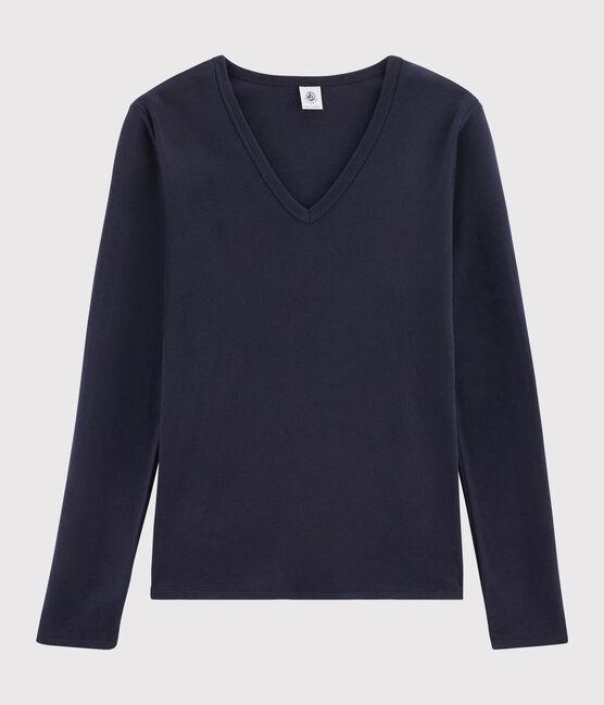 T-shirt scollo a V iconica Donna blu SMOKING