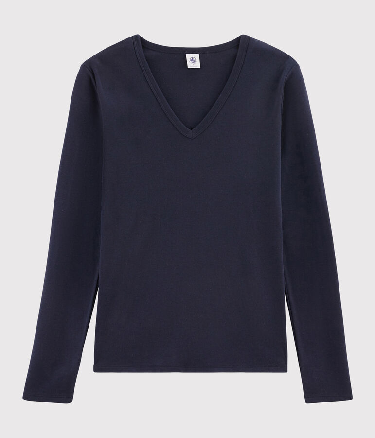 T-shirt scollo a V iconica Donna blu