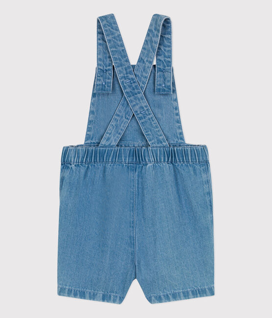 Salopette corta bebè in denim leggero blu DENIM CLAIR