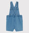 Salopette corta bebè in denim leggero blu DENIM CLAIR