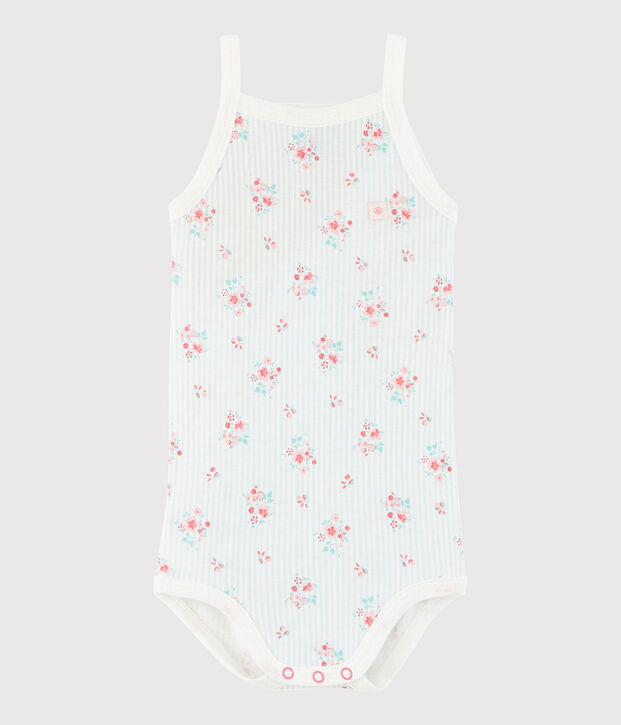 Body con spalline beb&egrave; femmina bianco/multicolore