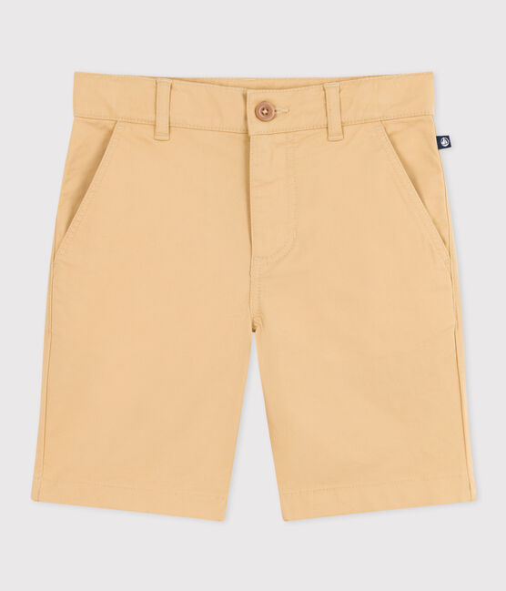 Bermuda bambino in tela di cotone a righe beige FACILE