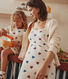 Camicia da notte corta in cotone motivo a cuore donna