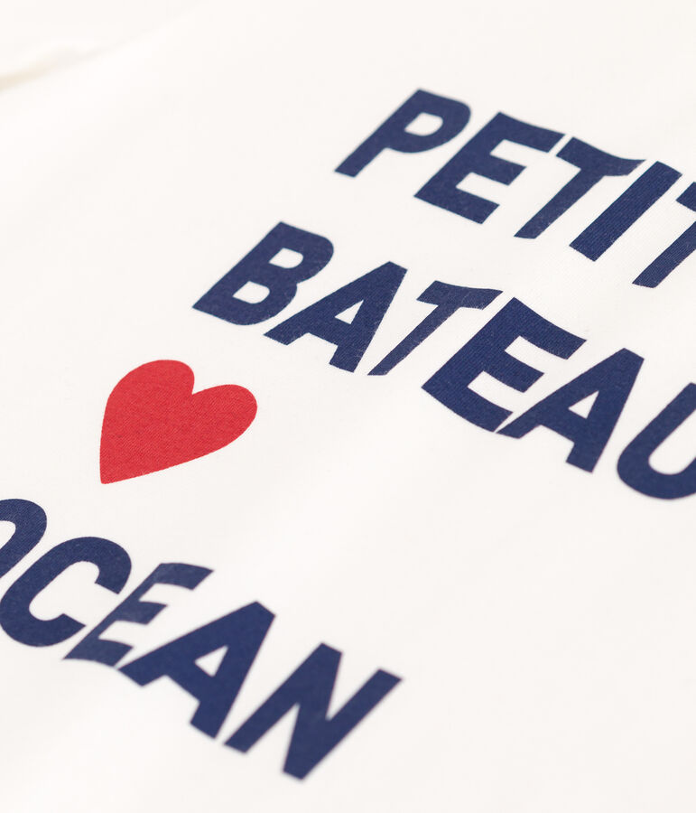 T-shirt a maniche corte in cotone con stampa bambino unisex bianco MARSHMALLOW