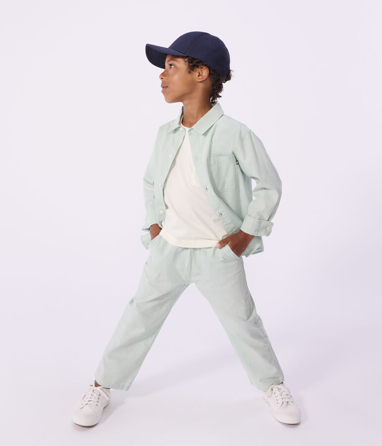 Pantaloni in cotone e lino bambino blu SPRAY