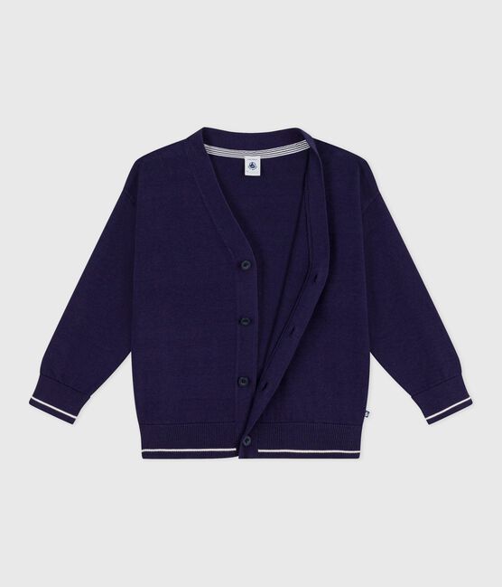 Cardigan in cotone tinta unita bambino blu SOIR