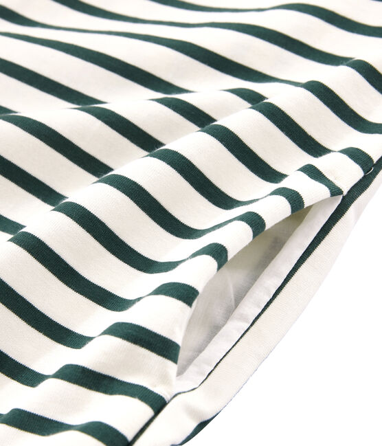 Abito maniche corte donna beige COQUILLE/verde SOUSBOIS