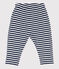 Pantaloni bebè in spugna bouclette a righe blu MEDIEVAL/bianco MARSHMALLOW