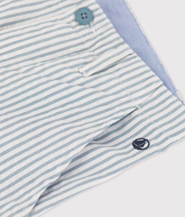 Bermuda in seersucker bambino bianco/verde