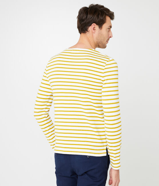 Marinière iconica uomo bianco MARSHMALLOW/giallo BAMBOO