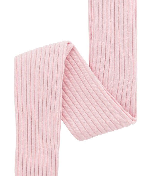 Collants a costina 5x2 per bambina rosa