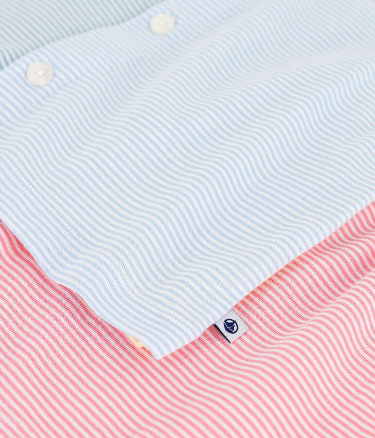 Pigiama corto con bottoni in cotone a righe bambino bianco/multicolore