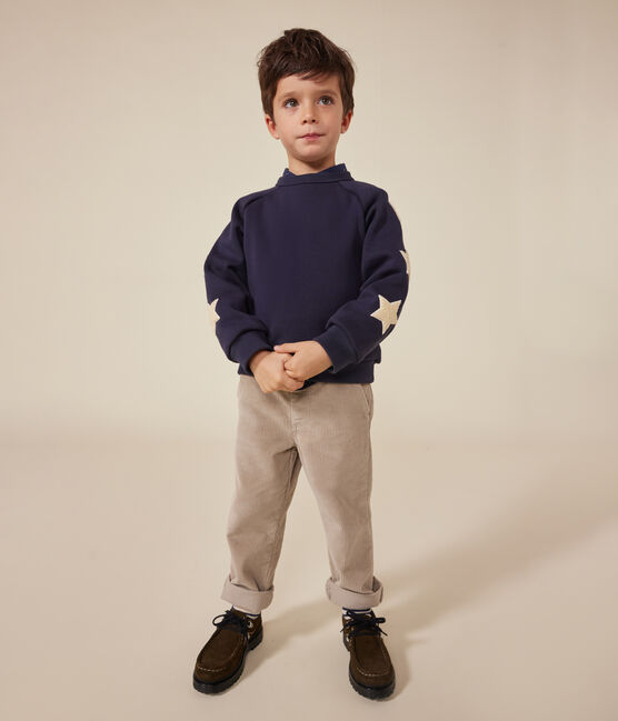Maglia in caldo tessuto felpato bambino blu SMOKING