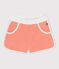 Shorts in spugna di cotone tinta unita bambina arancione ABRICOT