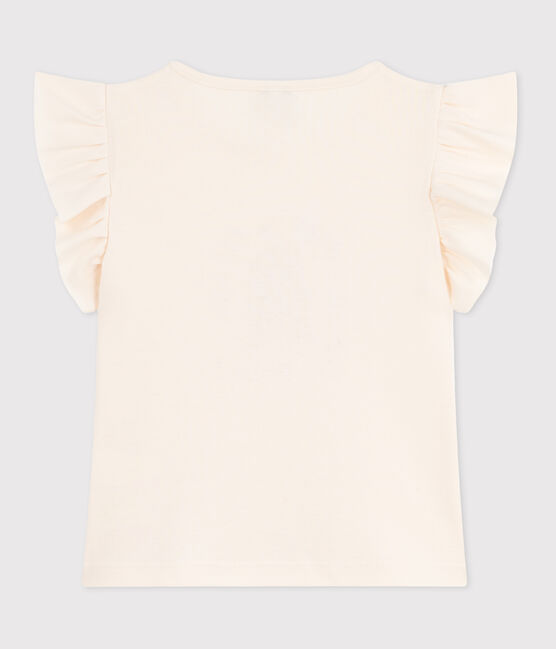 T-shirt a maniche corte in cotone con stampa bambina ecru AVALANCHE
