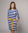 Abito a righe maniche lunghe Donna blu SURF/bianco MARSHMALLOW