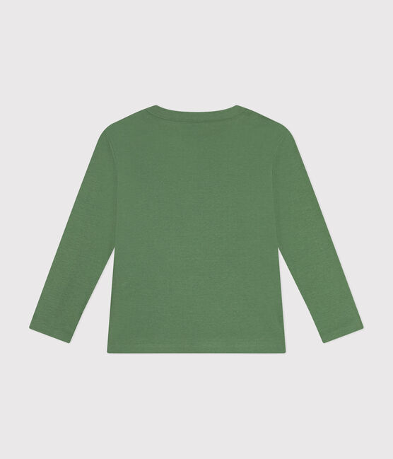 T-shirt a maniche lunghe a costine bambina/bambino verde PALMERAIE