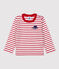 T-shirt a righe in cotone bébé bianco MARSHMALLOW/rosso TERKUIT