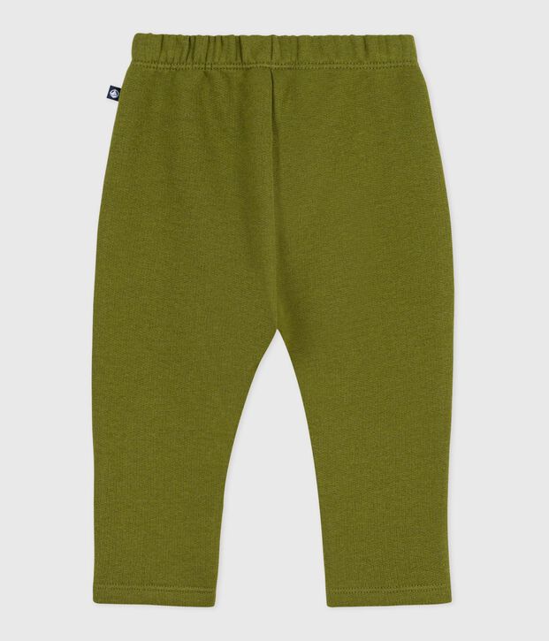 Pantaloni in cotone tinta unita neonato verde