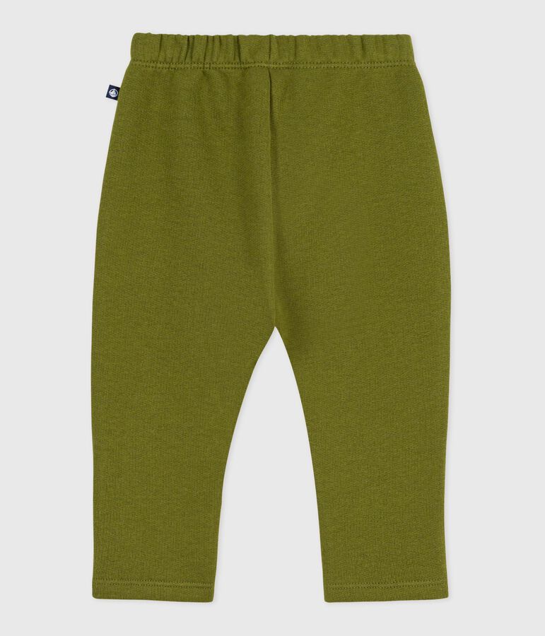 Pantaloni in cotone tinta unita neonato verde