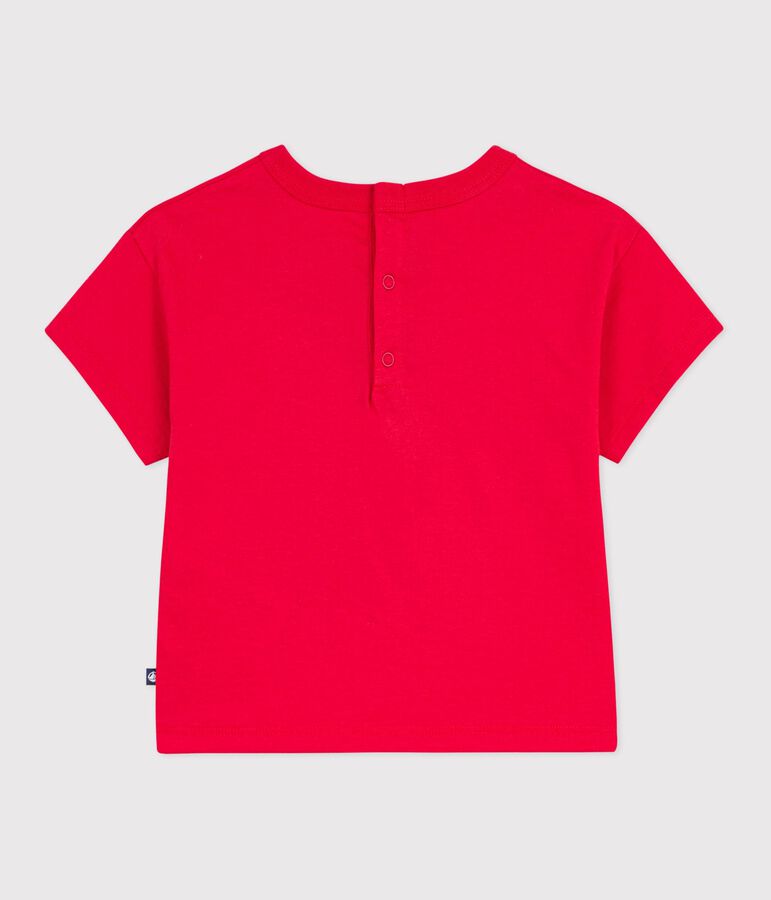 T-shirt a maniche corte in cotone con motivo gabbiano neonato rosso