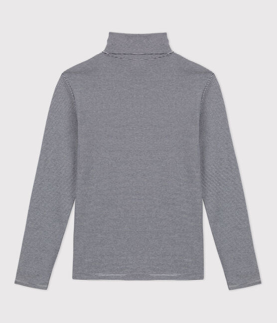 T-shirt lupetto L'ICONIQUE in cotone donna blu SMOKING/bianco MARSHMALLOW
