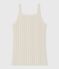 Canottiera con spalline in cotone traforato donna ecru MILK